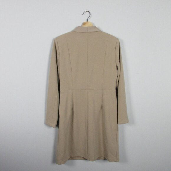 Tommy Hilfiger Knee-Length Wrap Dress Long Sleeve Belted Work Office 12 Tan 670 - Picture 2 of 11